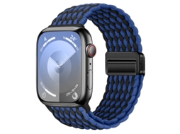 Bracelete Para Apple Watch 38/40/41/42mm Onda Preta Azul Cuich