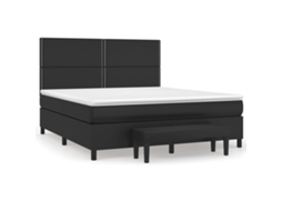 Box Spring Bed, Box Spring Beds Vidaxl Preto Couro Artificial (180 X 200 Cm)