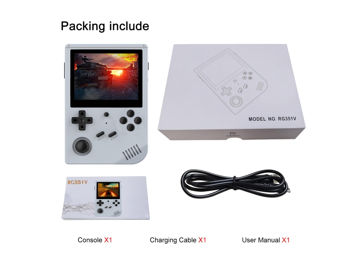 Console Portátil Retrô com 15000 Títulos Clássicos, Tela Ips de 3,5 Polegadas AQUAFORGE