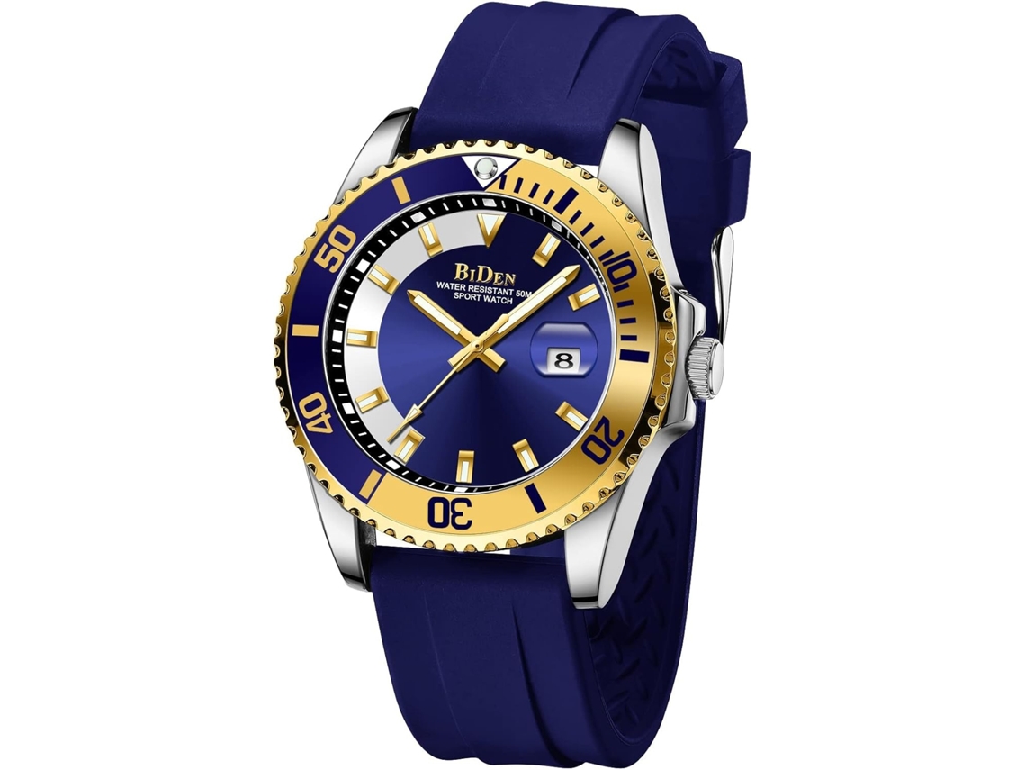Lurelia Relógio Digital Masculino, Led, Data/calendário, Luminoso, Aço Inoxidável, Silicone, Azul