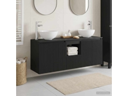 Vidaxl Conjunto De Armários Para Banheiro 3 Unid. Preto