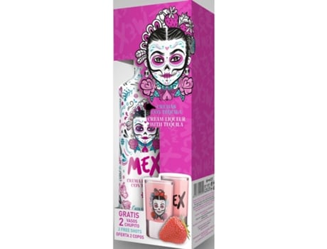 Licor Mex Tequila E Morango Com 2 Copos