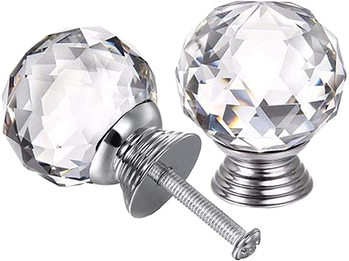 Puxador De Vidro, Puxadores De Cristal Para Portas, Puxadores De Cristal Para Gavetas, 4 Peças, 40mm, Vidro Transparente