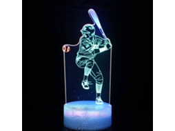 Luz da Noite de Beisebol, 16 Cores Que Mudam com Controle Remoto 3d Noturna Visual Estéreo DIGITALLAB