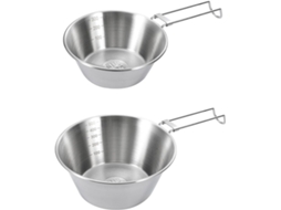 Conjunto 2 Tigelas Aço Inoxidável Para Camping E Piquenique