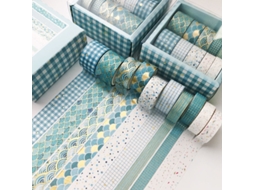 Fita Adesiva, 20 Rolos, Dourada, Artesanato, Scrapbooking E Embrulho De Presentes, Azul