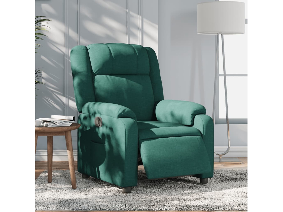 Poltrona de Sala | Cadeira de Descanso | Poltrona Elétrica Reclinável Tecido Verde escuro HARLANV1