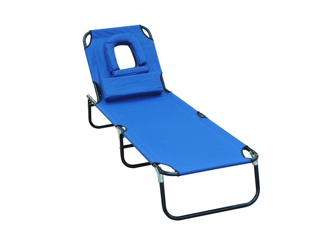 Espreguiçadeira Para Ambientes Residenciais Design Moderno E Prático Durável E Resistente Fácil De Instalar Ideal Para Organização Anda, Azul