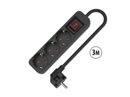 Extensão Com 3 Tomadas Com Interruptor Tm Electron Tmuad533sbk (preto 250 V 3 Schuko)