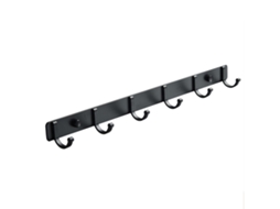 Spotcact Cabide De Parede Com Ganchos Para Toalhas 44 3 3,8 Cm Moderno Preto Pendurado Para Roupas Entrada Banheiro Quarto Ehstmind (6 Ganchos, Preto)