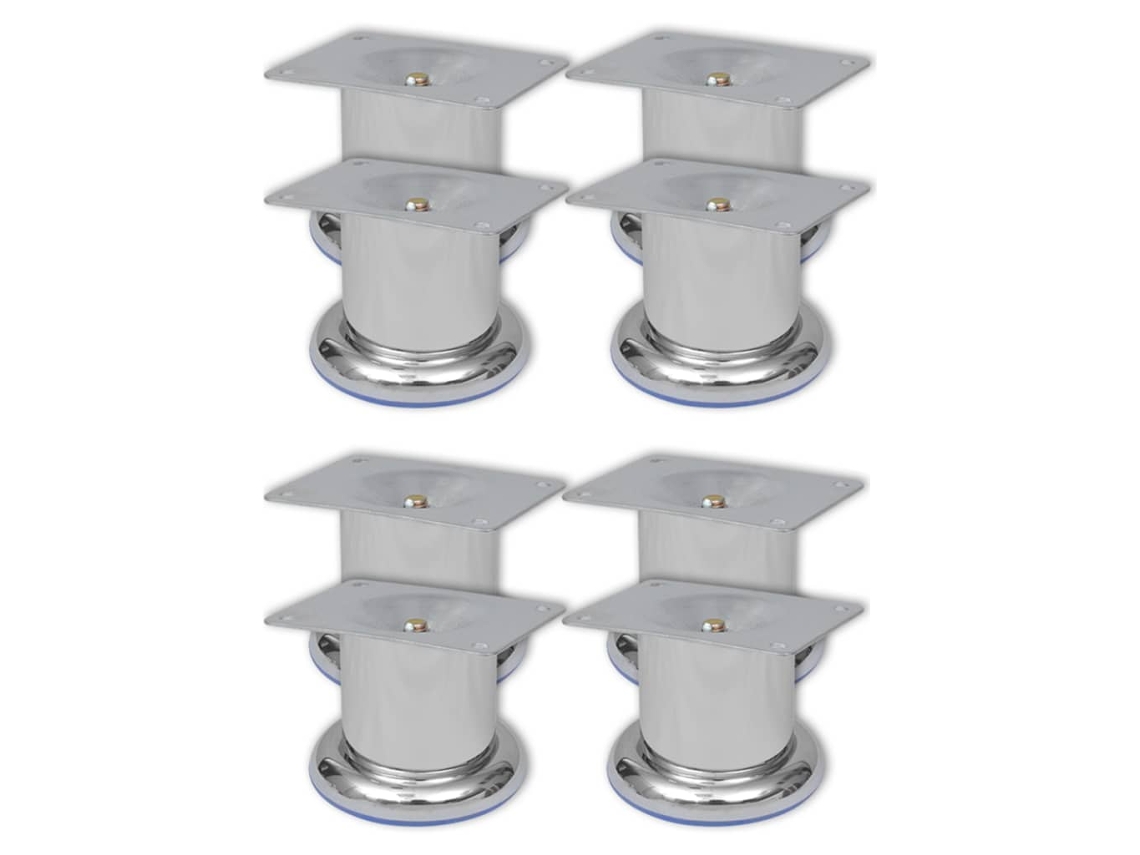 Vidaxl Pés Para Sofá Redondos 8 Pcs 60 Mm Cromado