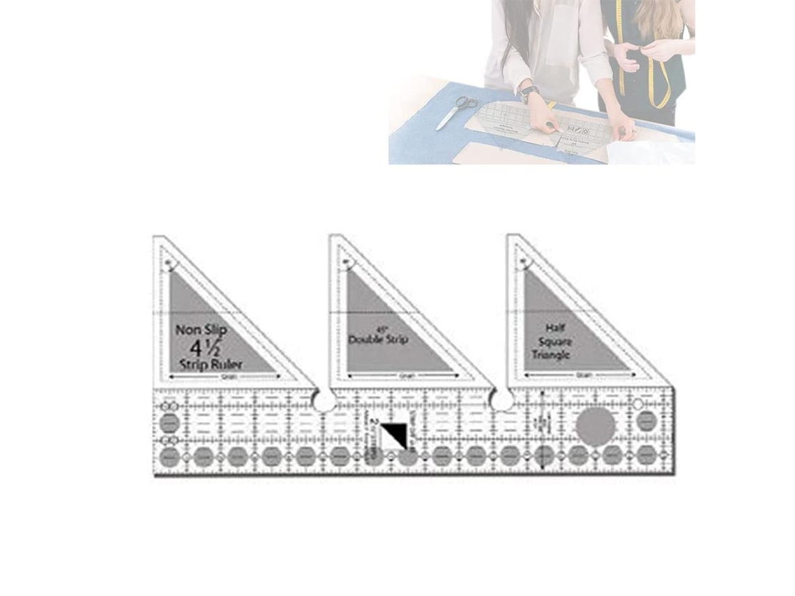 Regla De Cuadrículas 45/60/90 Grados Para Costura Plantillas Quilting No Deslizante