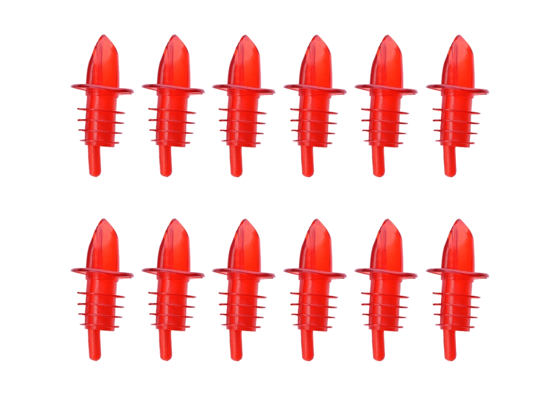 Ferramenta 12Pcs Boca de Vinho Cortiça-Vermelha Garrafa Licor Rolha Fluxo Óleo Bico Pourers Velocidade com Cônic UISAVE