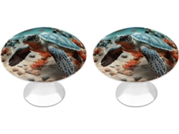 Conjunto De 2 Puxadores Aço Inoxidável Para Armários Cozinha, Com Design Personalizado De Tartaruga E Estrela Do Mar