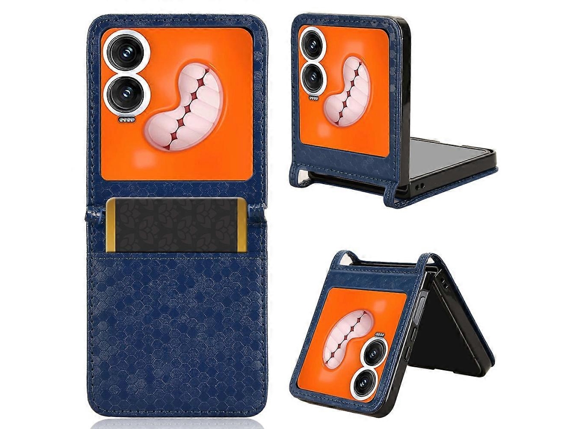 Capa De Couro Com Textura De Favo De Mel E Compartimento Para Cartão Para Celular Infinix Zero Flip