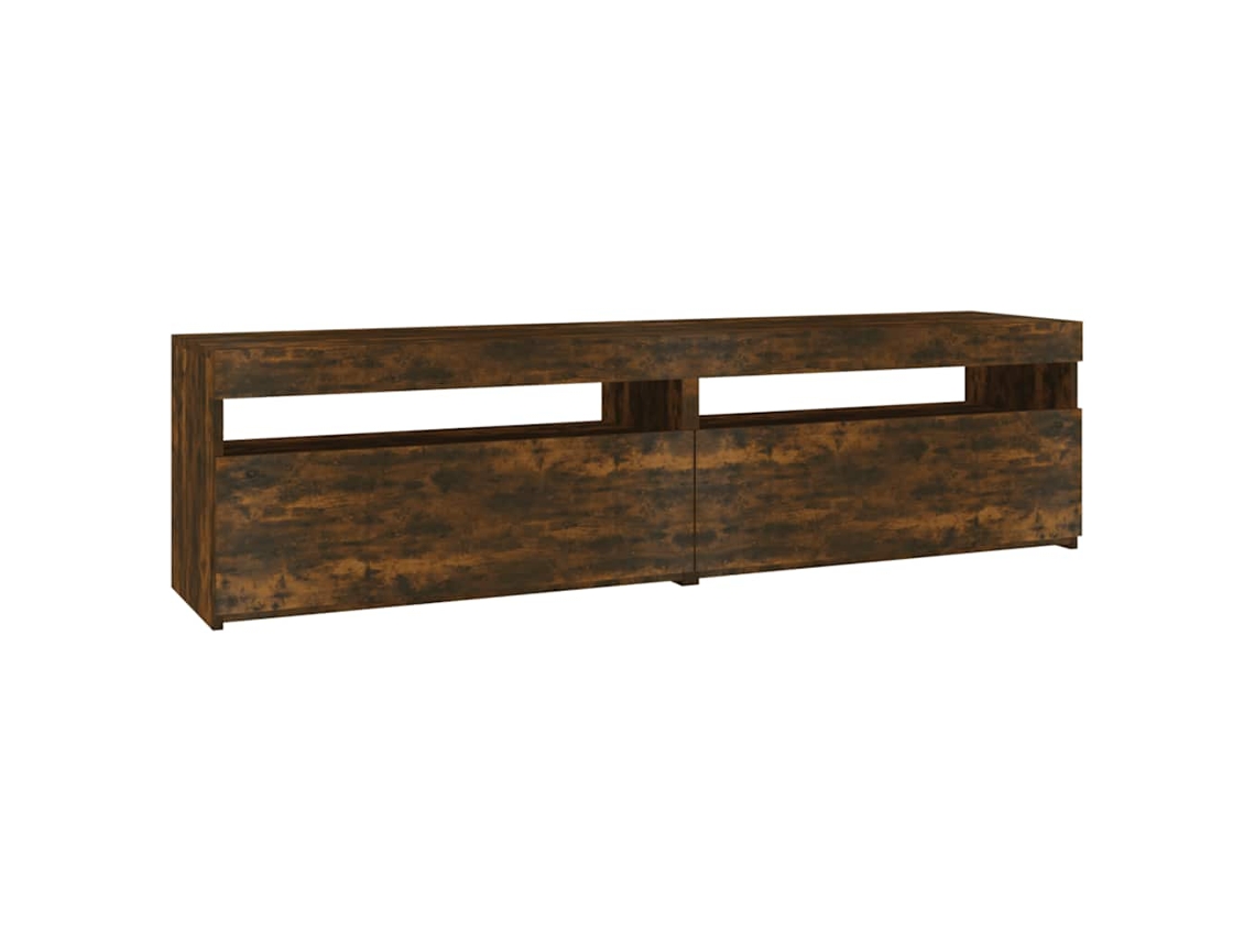 Vidaxl Móvel De Tv Com Luzes Led 2 Pcs 75x35x40 Cm Carvalho Fumado