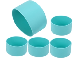 Conjunto De 5 Capas De Silicone Para Garrafa De Água Com Base Protetora Antiderrapante.