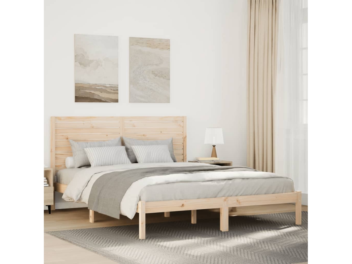 Vidaxl Cama Extra Longa Sem Colchão 140x210 Cm Madeira Maciça