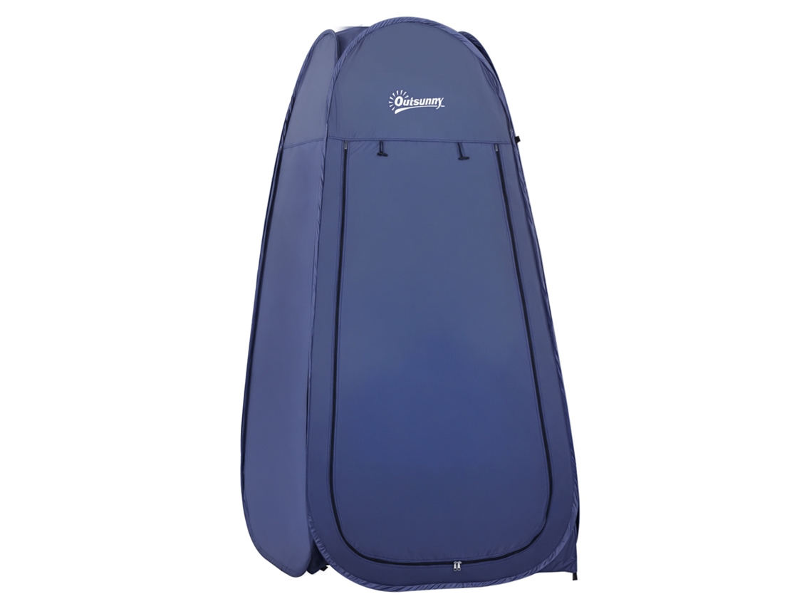 Cortina de chuveiro à prova d'água poliéster e plástico marinho 100x100x185 cm azul