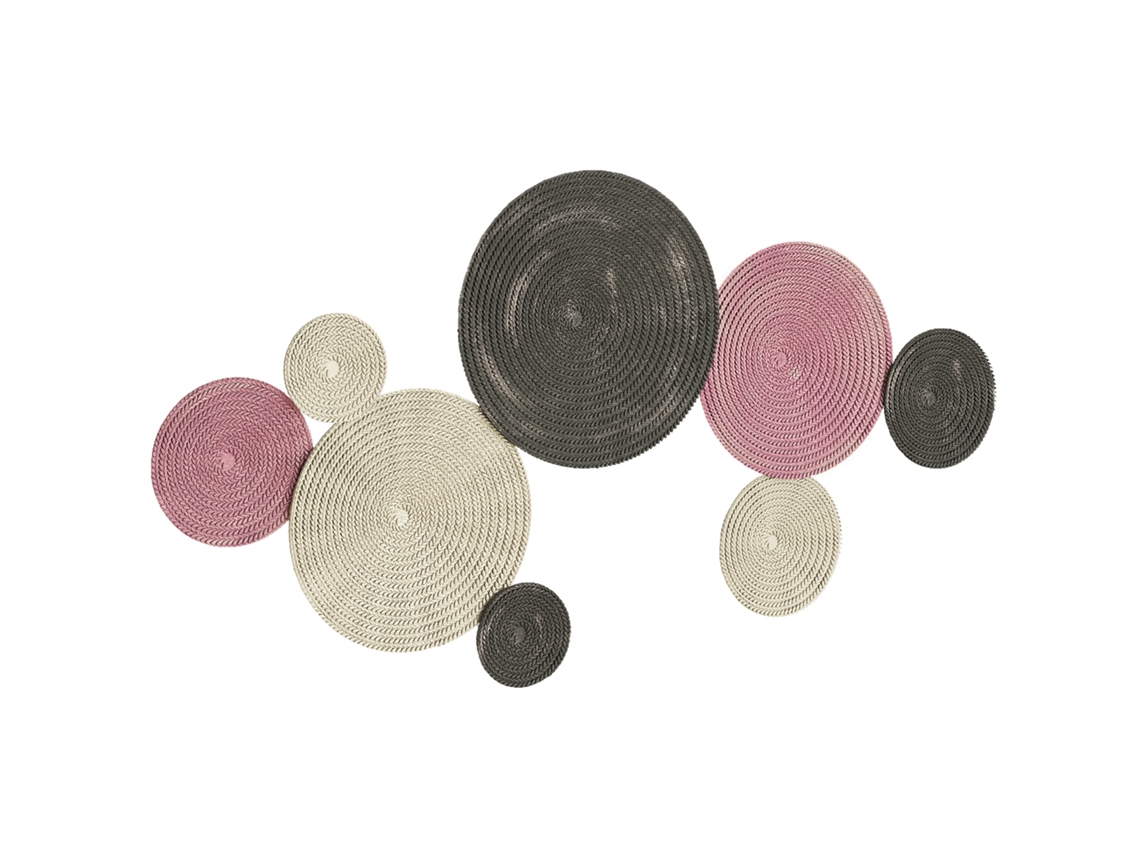 Conjunto Decoração De Parede Design Disco Oito Discos Metálicos Uso Versátil Multicor
