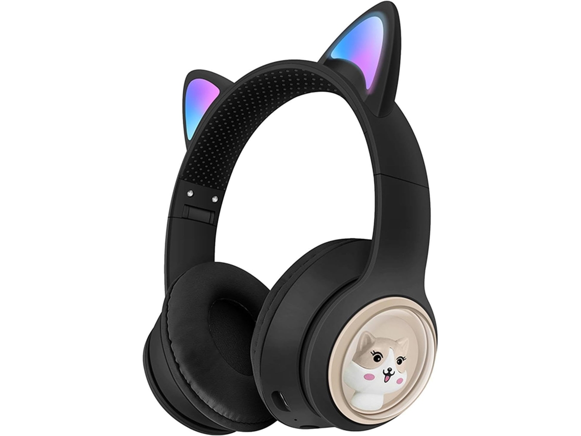 Fones De Ouvido Sem Fio Com Orelhas Gato, Dobráveis E Supra Auriculares