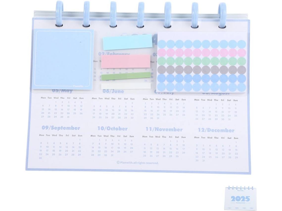 Calendário De Mesa Com Agenda Diária E Tampa Articulada- Design Compacto E Decorativo- De Planejamento