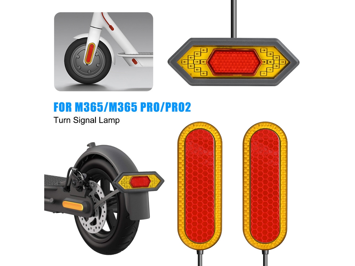 Luz de sinalização direcional LED para patinete elétrico com luzes dianteiras e traseiras compatível com Xiaomi M365 Pro Pro2 S/MARCA