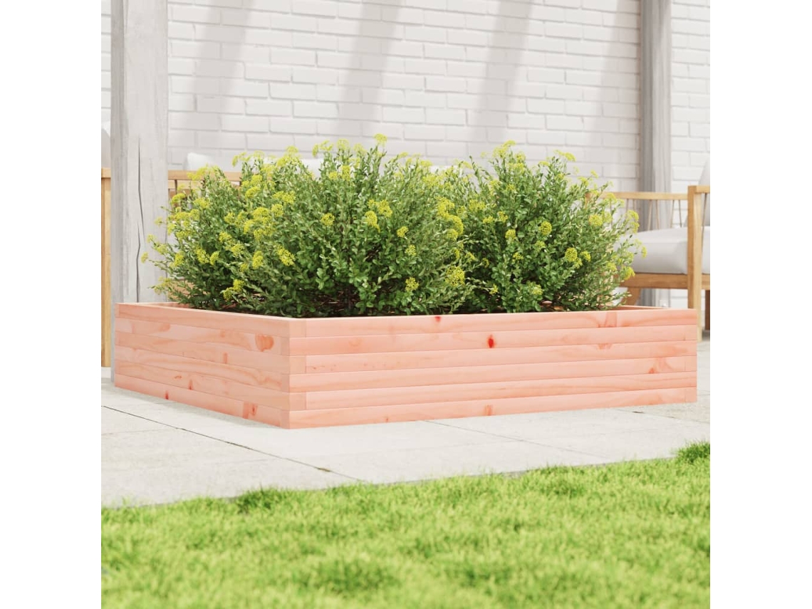 Vidaxl Vaso/floreira De Jardim 110x110x23 Cm Madeira De Douglas Maciça