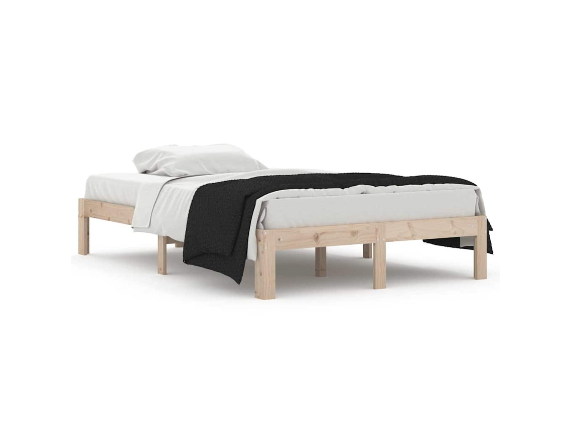 Bed Frame, Bed Frames Vidaxl Marrom Madeira (120 X 190 Cm )