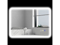 Espelho De Banheiro Com Led, Bluetooth, 50 X 70 Cm, Interruptor Sensível Ao Toque, Luz Ajustável, 3 Cores, Antiembaçante, Função De Memória, Prateado