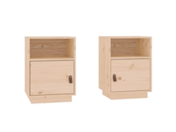 Bedside Cabinet, Bedside Cabinets Vidaxl Marrom Madeira De Pinho (n/a)