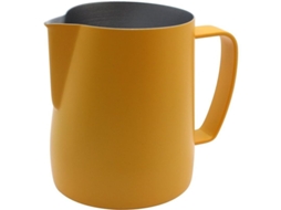 Jarra de Aeração de Leite Nova Line em Aço Inoxidável 304 350ml Amarela para Café e Latte