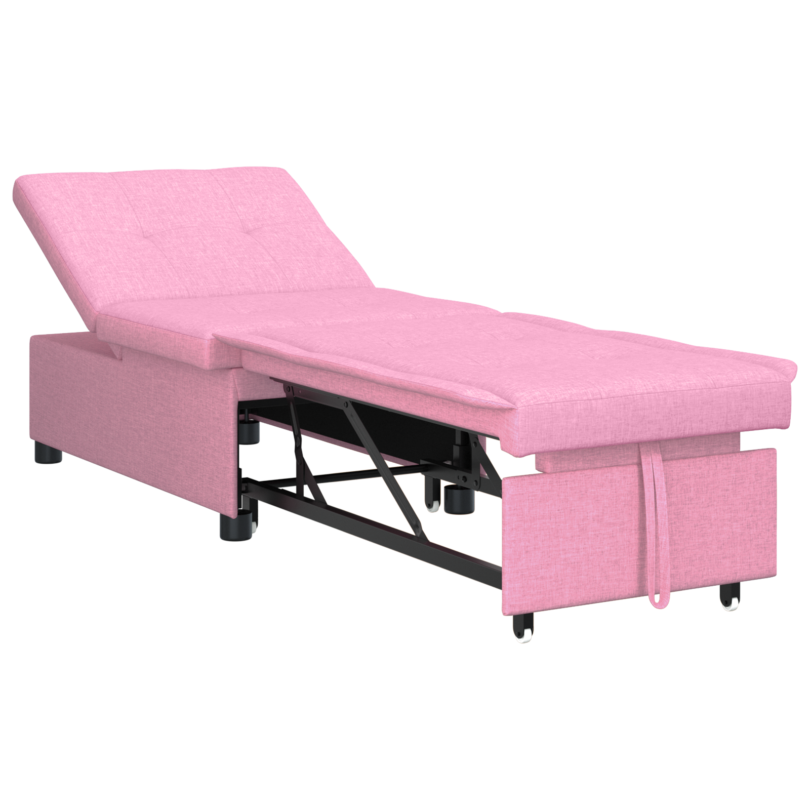 Conjunto 1 Sofá Cama Moderno Vidaxl Rosa Tecido (194 X 50 X 82 Cm)