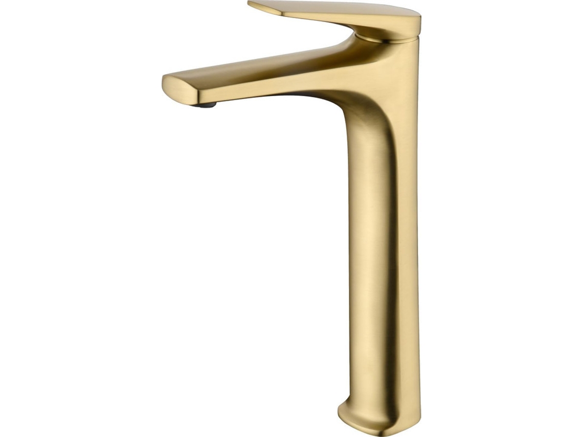 Torneira Monocomando de Bica Alta para Lavatório em Latão Ouro Escovado MICE COLLECTION