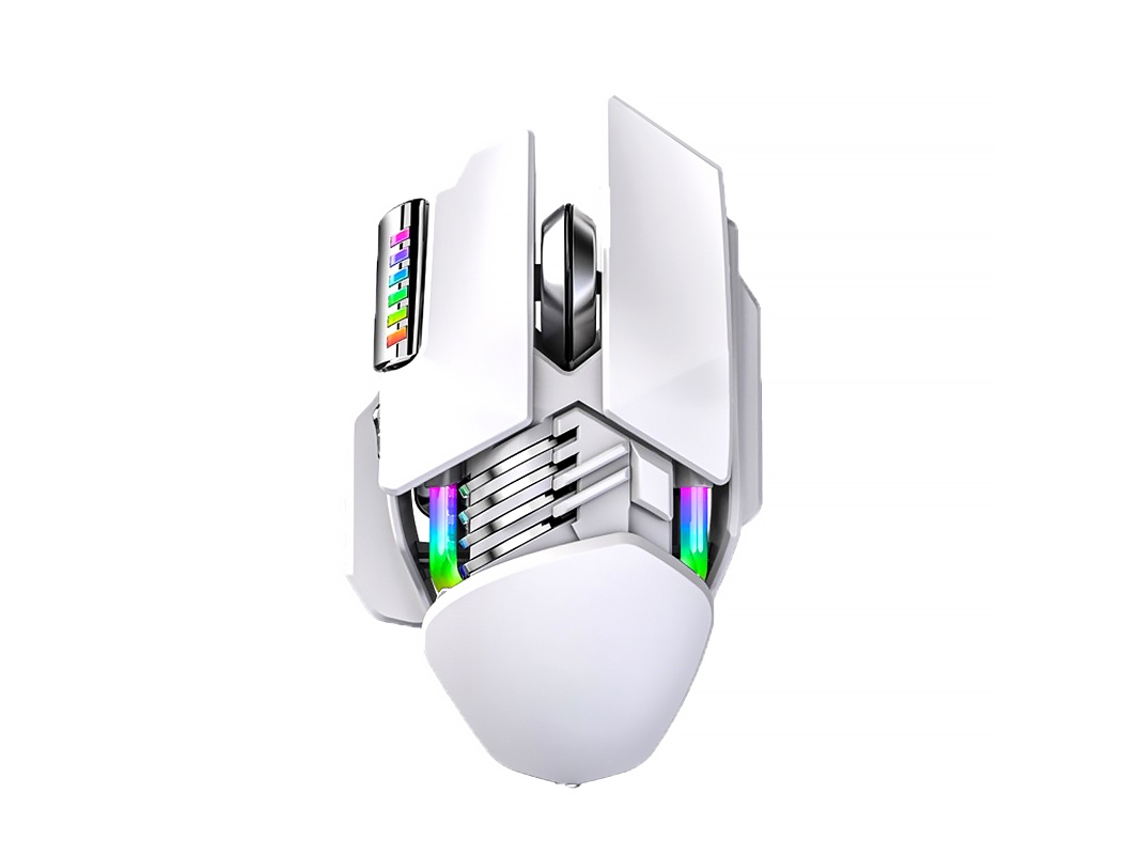 Rato Yizhood M7 Rgb Usb 2.4g Wireless Gaming 3200 Dpi 7 Botões Programáveis Para Jogadores De Pc Branco
