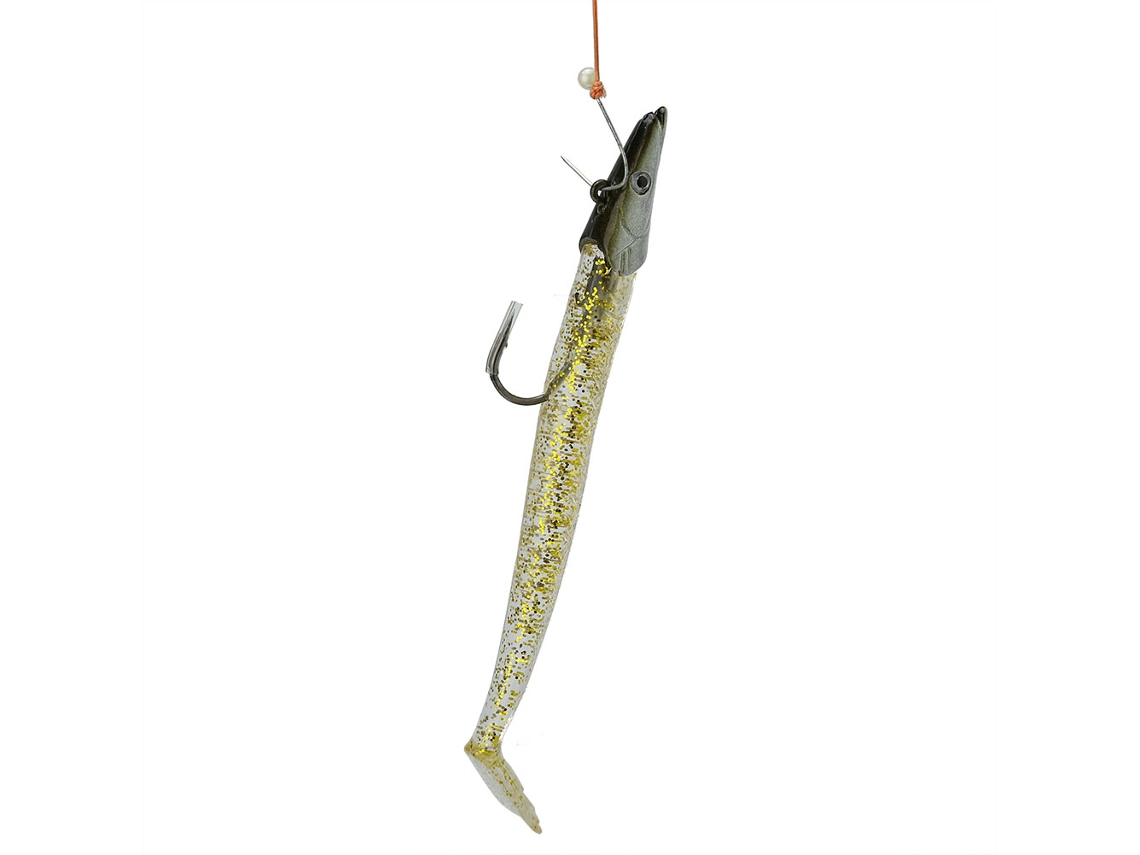 Sinking Lead Head Soft Bait (3d Eye Bionic Fish Lure, Soft Worm Bait Design) Gold 11cm 22g