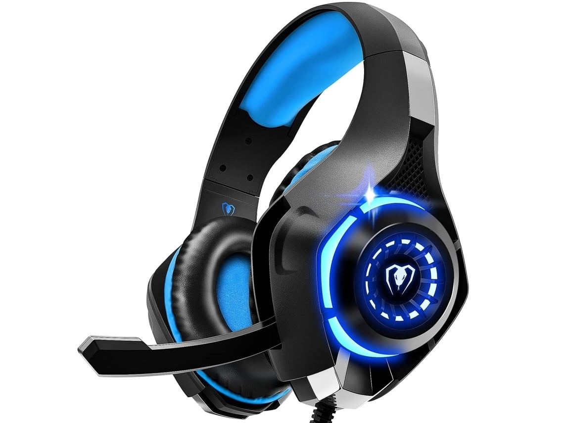 Fone de ouvido Bluetooth para jogos, compatível com PS4, PS5, Xbox One e PC, com interruptor de microfone e cancelamento de ruído.