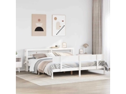 Vidaxl Cama Sem Colchão 180x200 Cm Madeira De Pinho Maciça Branco
