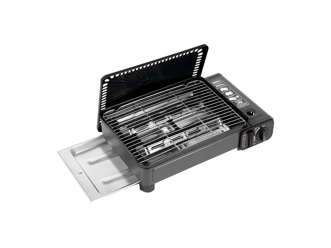 Grelhador De Camping Portátil, Compatível Com Cilindro De Butano, Leve, Autoportante, Preto Oem