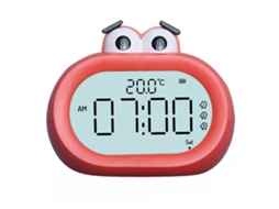 Relógio Despertador Digital Inteligente Infantil Baok-reloj com Luz Noturna e LED, Alimentado por Bateria, Vermelho