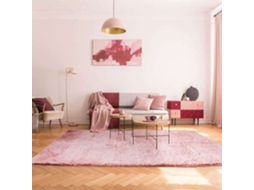 Tapete De Base Fina E Flexível Extra Macio Rosa 190x290