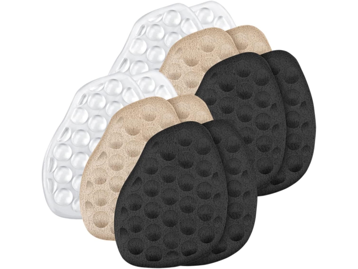 6 Pares De Almofadas Calcanhar Confortáveis Com Amortecimento Na Parte Frontal Do Pé, Almofadas Adesivas De Gel