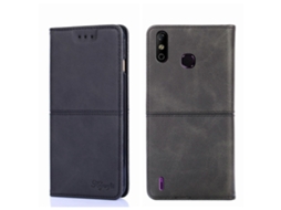 Capa De Celular Infinix Smart 4 X653 Em Couro Sintético Com Textura De Vaca E Abertura Horizontal Magnética.