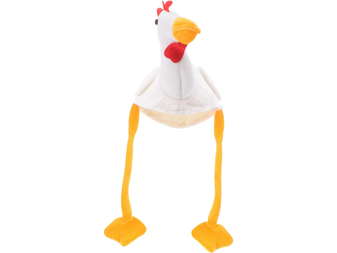 Chapéu de Pelúcia Engraçado de Pintinho Branco CHABERLU