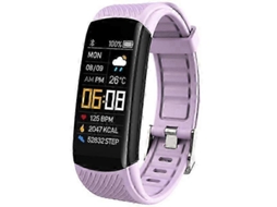 Pulseira Fitness com Pedômetro, Monitor de Pressão Arterial e Frequência Cardíaca, À Prova D'água, Ly Ebike