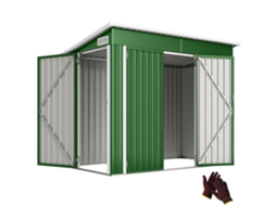 Cobertizo de Jardim 2.7m², 234x132x185cm, porta tripla, ventilação, verde BTFORUS