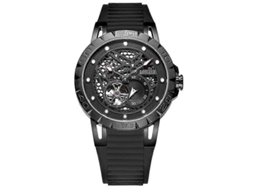 Relógio Mecânico Baogela 6772g Com Mostrador Redondo, Pulseira De Silicone E Luminescência Para Homens.