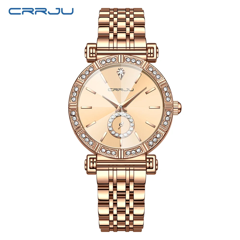 Relógio feminino elegante com diamantes, adequado tanto para esportes quanto para uso diário.