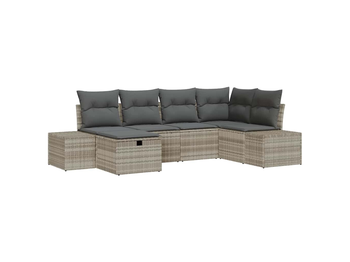 Maison Exclusive - Conjunto De Sofás Com Almofada 7 Pcs Vime Pe