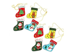 Conjunto De 8 Meias De Natal Infantis Feitas À Mão Para Presentes. Loja Olysi